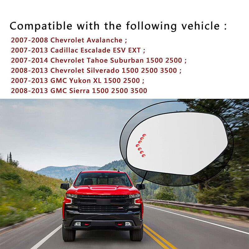 DURAFORCE For 07-13 Cadillac Chevrolet Tahoe GMC Yukon Mirror Glass Heated Signal Driver S