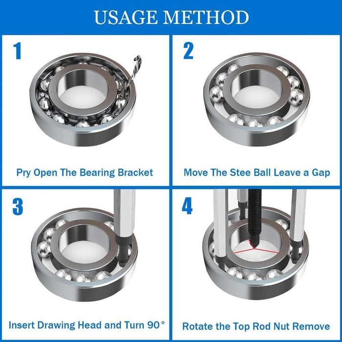 DURAFORCE Three-jaw Puller Kit Inner Hole Removal Tool Bearing Disassembly with Box