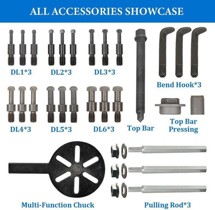 DURAFORCE Three-jaw Puller Kit Inner Hole Removal Tool Bearing Disassembly with Box
