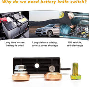 DURAFORCE Blade Battery Disconnect Switch 12V/24V Copper Side Post Shut Off for Boat Car