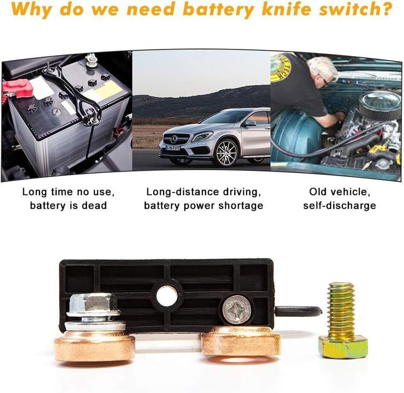 DURAFORCE Blade Battery Disconnect Switch 12V/24V Copper Side Post Shut Off for Boat Car