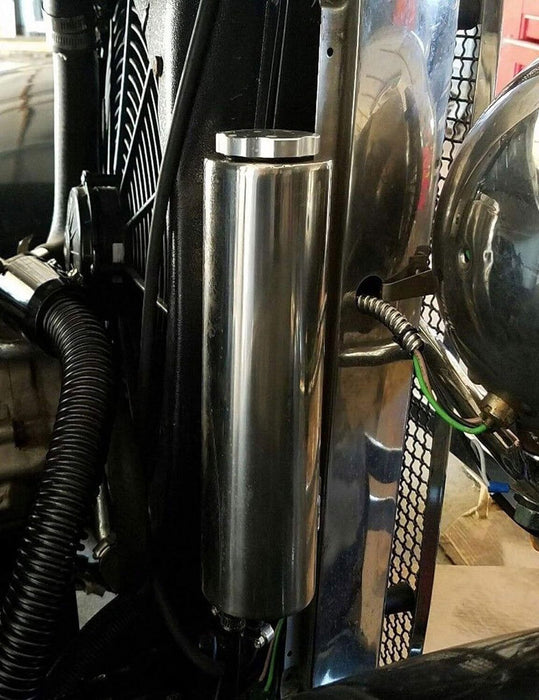 DURAFORCE 2" x 15" Polished STAINLESS Steel Radiator Overflow Tank Universal