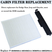 DURAFORCE 68318365AA Cabin Air Filter Kit for 2011-2020 Dodge Ram 1500 2500 3500