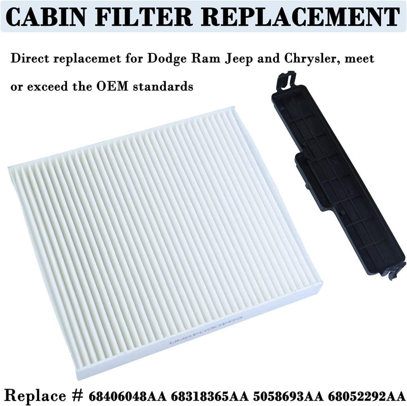 DURAFORCE 68318365AA Cabin Air Filter Kit for 2011-2020 Dodge Ram 1500 2500 3500