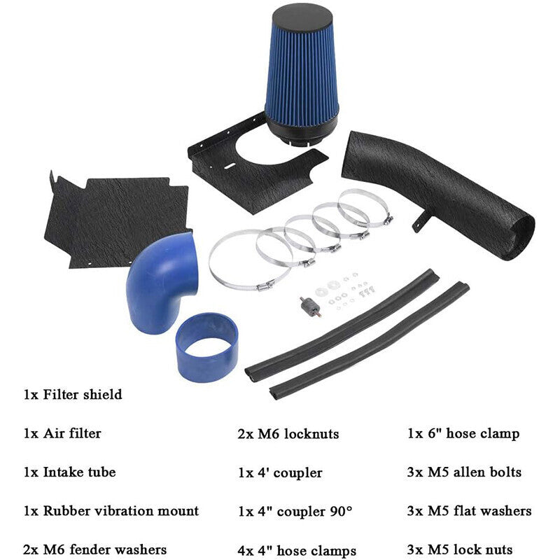 DURAFORCE 4" Cold Air Intake Kit with Filter for 1999-06 GMC Chevy V8 4.8L/5.3L/6.0L 1500