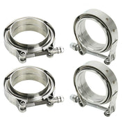 DURAFORCE 4X 4'' Inch Mild Steel V-Band Clamp Flange Kit Male/Female For Turbo Exhaust