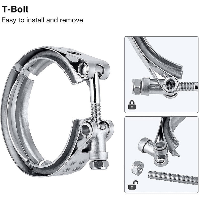 DURAFORCE 4X 4'' Inch Mild Steel V-Band Clamp Flange Kit Male/Female For Turbo Exhaust