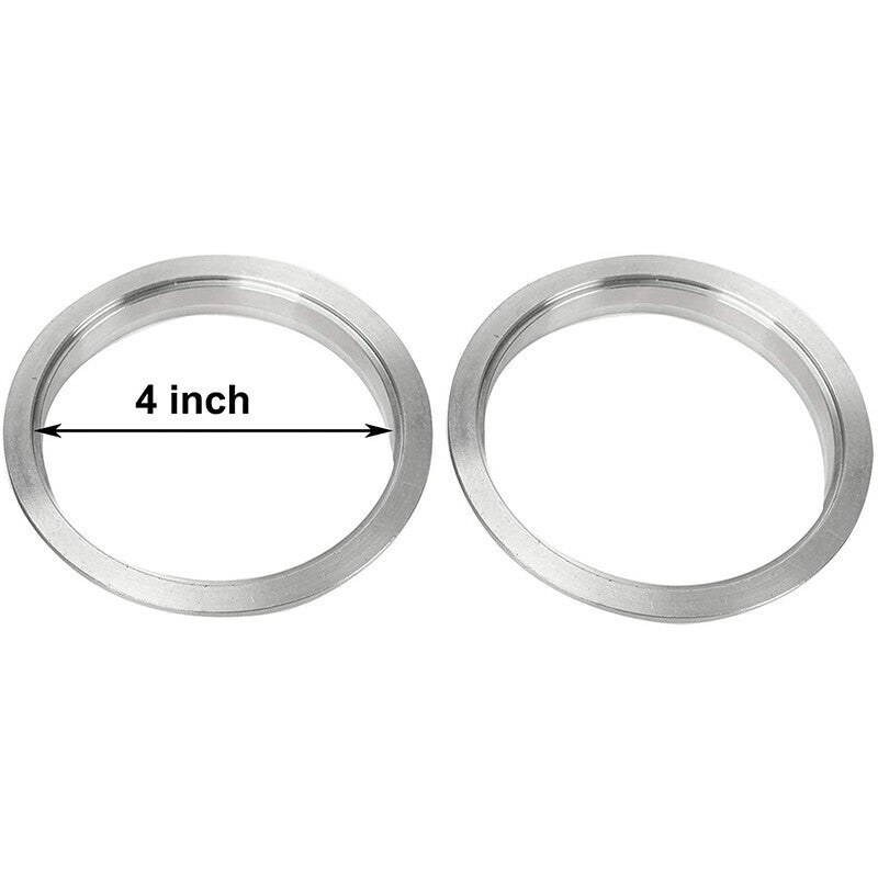 DURAFORCE 4X 4'' Inch Mild Steel V-Band Clamp Flange Kit Male/Female For Turbo Exhaust