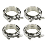 DURAFORCE 4X 4'' Inch Mild Steel V-Band Clamp Flange Kit Male/Female For Turbo Exhaust