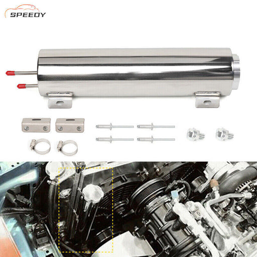 DURAFORCE 3 X 16 Radiator Coolant Over Flow Tank Can Polished Stainless Steel 50 3'' X 16'