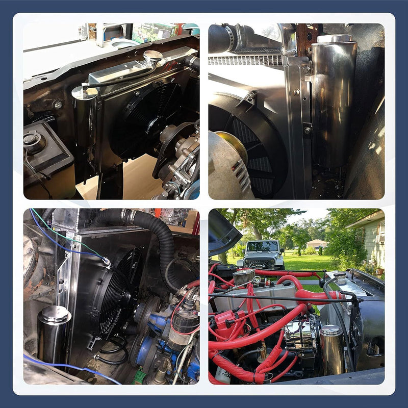 DURAFORCE 3 X 16 Radiator Coolant Over Flow Tank Can Polished Stainless Steel 50 3'' X 16'