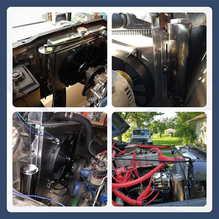 DURAFORCE 3 X 16 Radiator Coolant Over Flow Tank Can Polished Stainless Steel 50 3'' X 16'