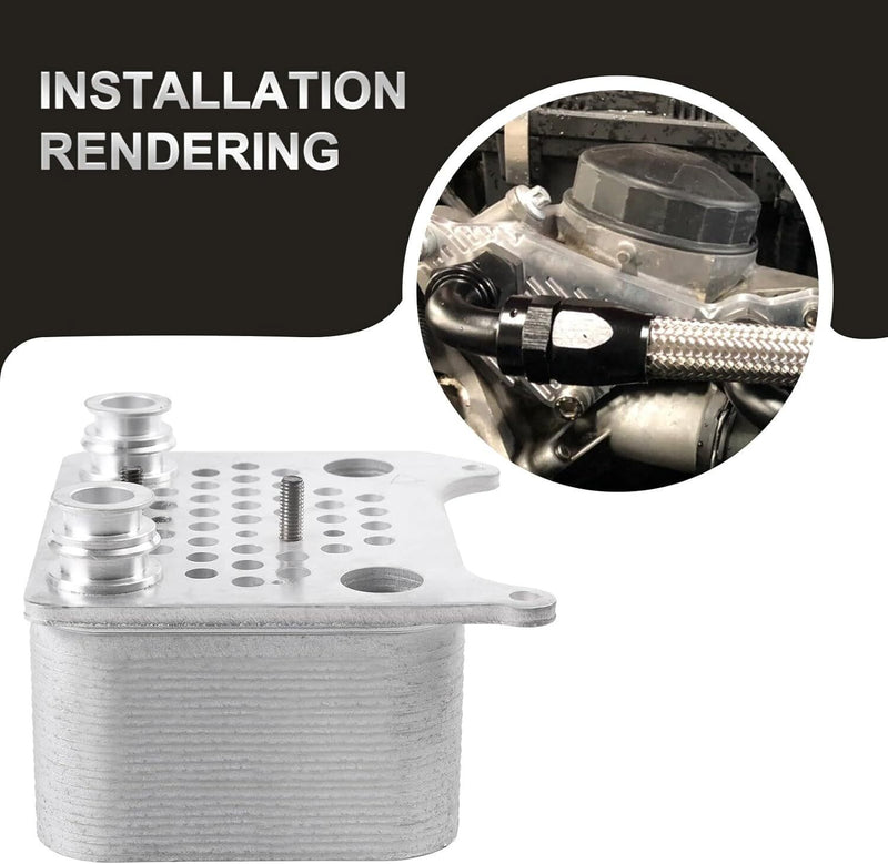 DURAFORCE Upgraded For 03-10 Ford 6.0L Powerstroke Diesel Engine Oil Cooler 3C3Z6A642CA