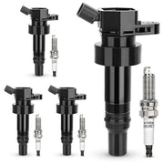 DURAFORCE 4Pack Ignition Coil UF652 & Iridium Spark Plug For Hyundai Accent Kia Soul 1.6L