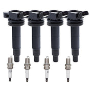 DURAFORCE 4pcs Ignition Coil & 4pcs Spark Plug for Toyota RAV4 Camry 2.0L 2.4L UF333
