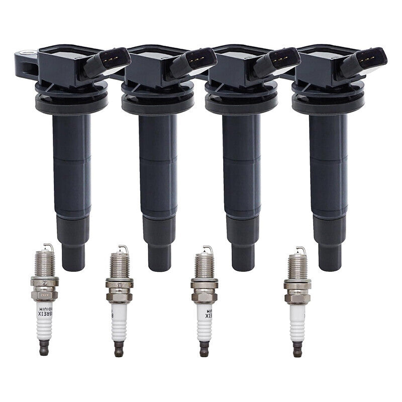 DURAFORCE 4pcs Ignition Coil & 4pcs Spark Plug for Toyota RAV4 Camry 2.0L 2.4L UF333