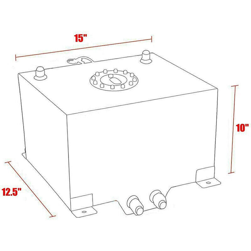 DURAFORCE 8 GALLON BLACK ALUMINUM FUEL CELL GAS TANK+CAP+LEVEL SENDER+STEEL FUEL LINE KIT