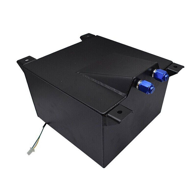DURAFORCE 8 GALLON BLACK ALUMINUM FUEL CELL GAS TANK+CAP+LEVEL SENDER+STEEL FUEL LINE KIT