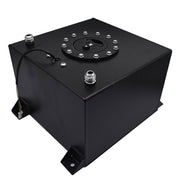 DURAFORCE 8 GALLON BLACK ALUMINUM FUEL CELL GAS TANK+CAP+LEVEL SENDER+STEEL FUEL LINE KIT