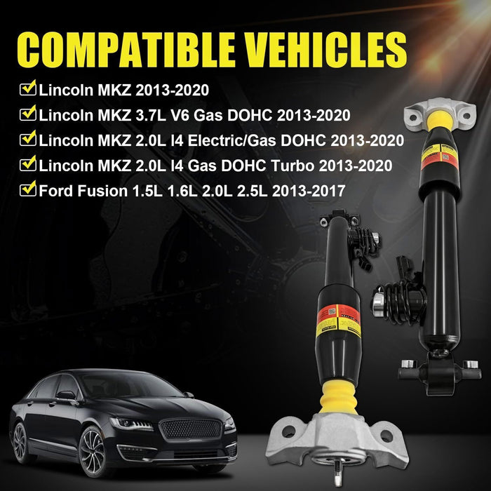 DURAFORCE 2PCS Rear L+R Shock Absorber Struts For Lincoln MKZ 2013-2020 Gas Electric