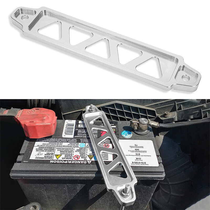 DURAFORCE SL Aluminum Car Battery Tie Down Brace Holder Mount Bracket Kit With J-Hooks
