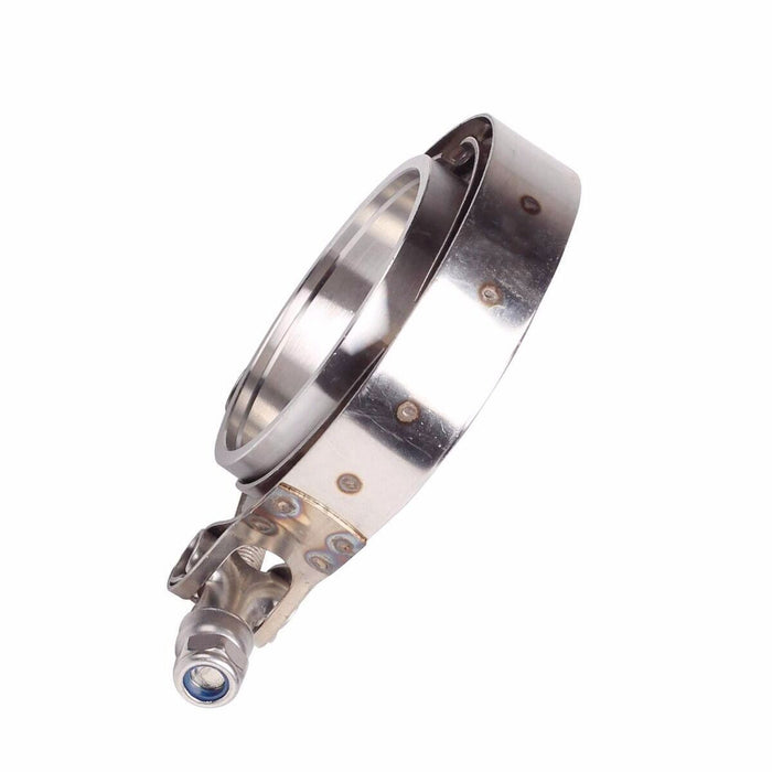 DURAFORCE 2PC 3.5'' Mild Steel Exhaust V-Band Clamp with Male Female Flanges 3.5 Inch