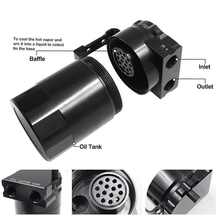 DURAFORCE Oil Catch Can Kit Reservoir Tank Aluminum For 2011-2019 Ford F150 3.5L 5.0L 3.5E