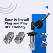 DURAFORCE Front Door Ignition Switch Lock Cylinder with Keys For 2001-2006 GM SILVERADO