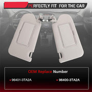 DURAFORCE New Sun Visors Fit For Nissan Altima 2.5L 3.5L 2013-2018 Right & Left w/ Lighted