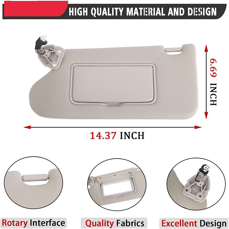 DURAFORCE New Sun Visors Fit For Nissan Altima 2.5L 3.5L 2013-2018 Right & Left w/ Lighted