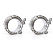 DURAFORCE 4" Inches V-Band Flange&Clamp Kit Male/Female With Ridge Exhaust Steel 2 Pcs