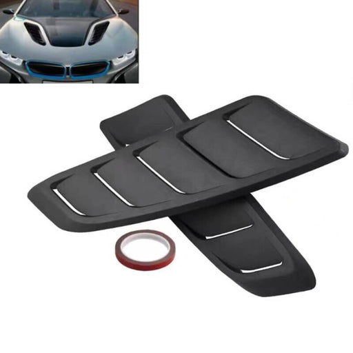 DURAFORCE US Car Hood Vent Scoop Air Flow Intake Louvers Cooling Bonnet Vent Cover Trims×2