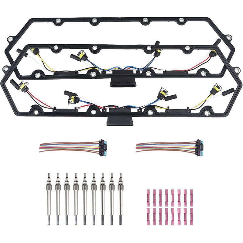 DURAFORCE For Ford F250 F350 7.3 Valve Cover Gaskets Inner Injector Glow Plug 8 Glow Plugs