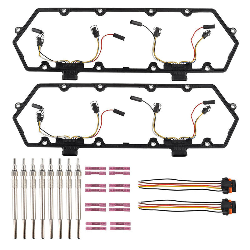 DURAFORCE For Ford F250 F350 7.3 Valve Cover Gaskets Inner Injector Glow Plug 8 Glow Plugs