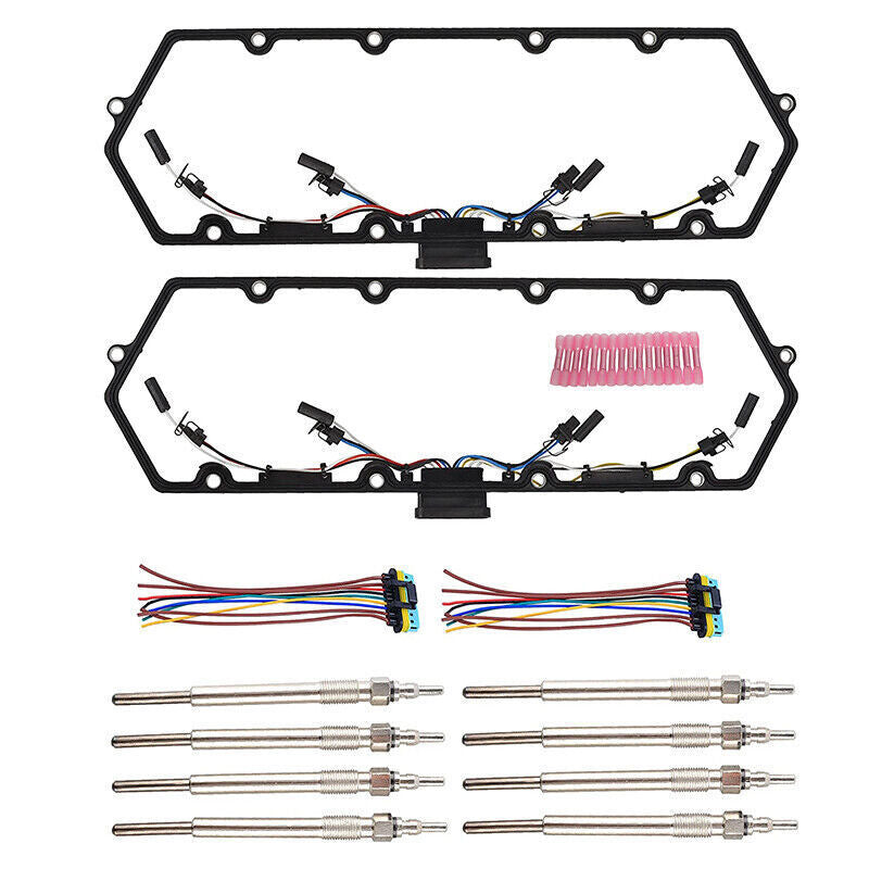 DURAFORCE For Ford F250 F350 7.3 Valve Cover Gaskets Inner Injector Glow Plug 8 Glow Plugs