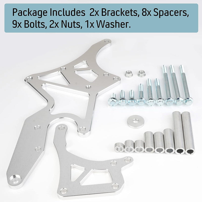 DURAFORCE Fits LS Engine Serpentine Bracket Alternator Power Steering Pump Swap Conversion