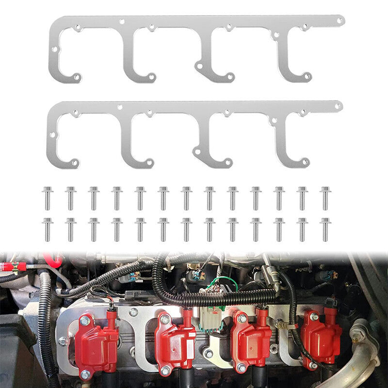 DURAFORCE LS Aluminum Coil Brackets for D581 Square Coils 4.8 5.3 5.7 6.0 6.2 LS1 Sliver