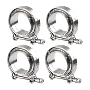 DURAFORCE 4X 2.5'' V-Band Mild Steel Flange & Clamp Kit For Turbo Exhaust Pipe New