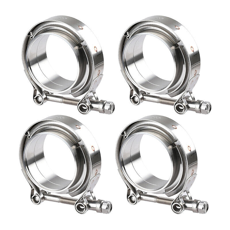 DURAFORCE 4X 2.5'' V-Band Mild Steel Flange & Clamp Kit For Turbo Exhaust Pipe New