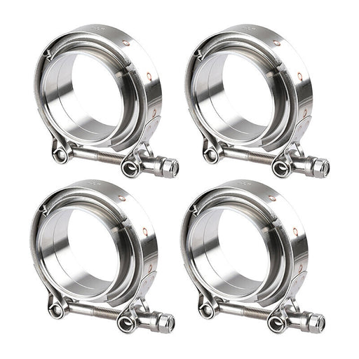 DURAFORCE 4X 2.5'' V-Band Mild Steel Flange & Clamp Kit For Turbo Exhaust Pipe New
