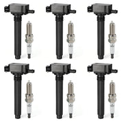 DURAFORCE 6 Spark Plugs & Ignition Coils For Chrysler 300 Charger Jeep Dodge Ram UF648 New