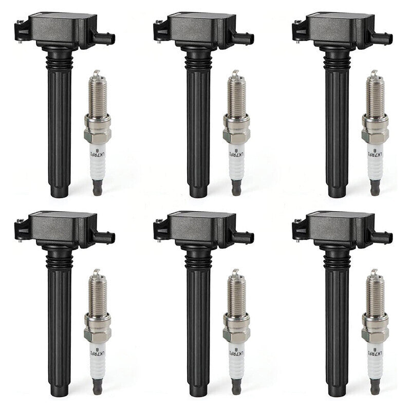 DURAFORCE 6 Spark Plugs & Ignition Coils For Chrysler 300 Charger Jeep Dodge Ram UF648 New
