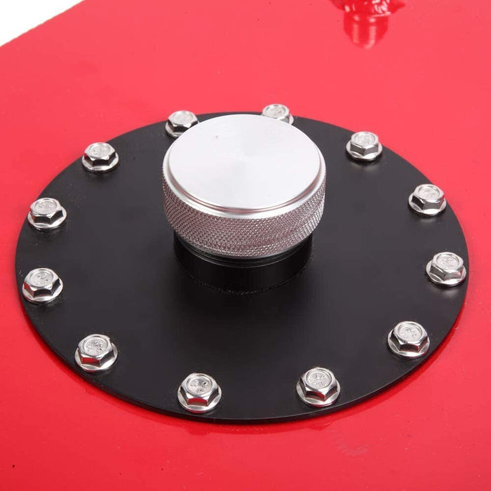 DURAFORCE 19 Gallon 72L Slim Race Fuel Cell Gas Tank w/ Level Sender Top-Feed Aluminum Red