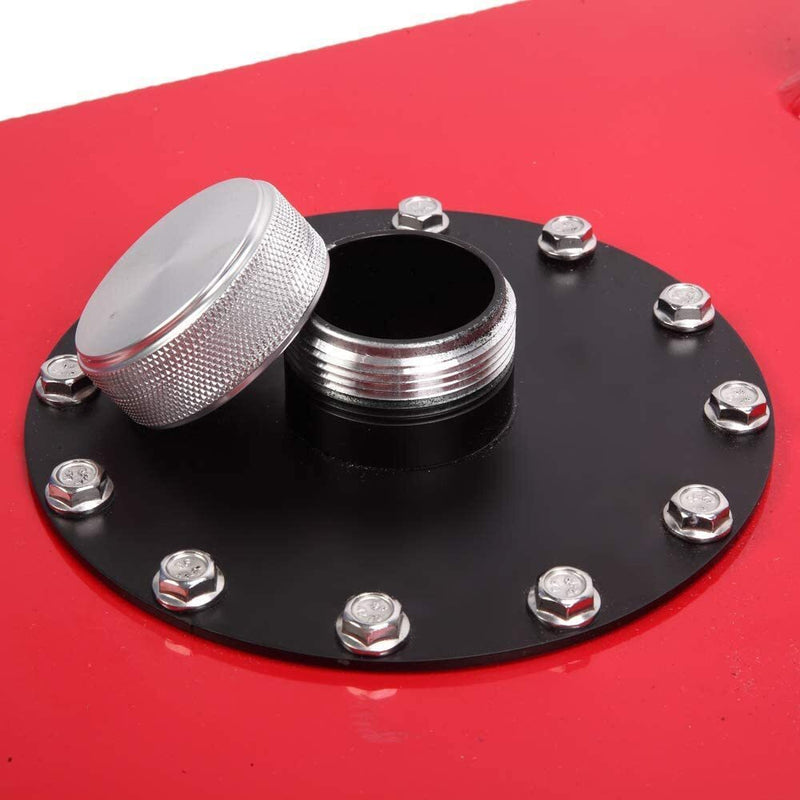 DURAFORCE 19 Gallon 72L Slim Race Fuel Cell Gas Tank w/ Level Sender Top-Feed Aluminum Red
