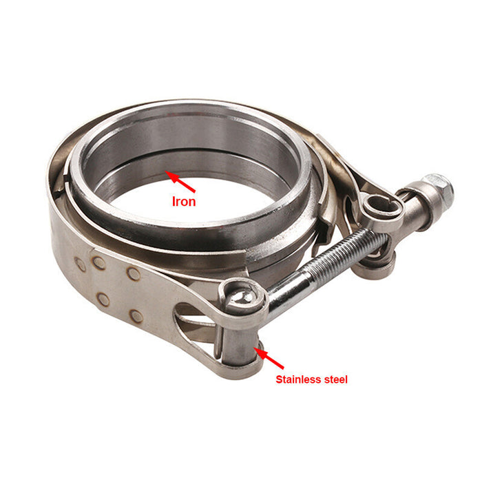 DURAFORCE 2.5" Inch V-Band Flange&Clamp Kit Male/Female With Ridge Exhaust MILD STEEL 2X