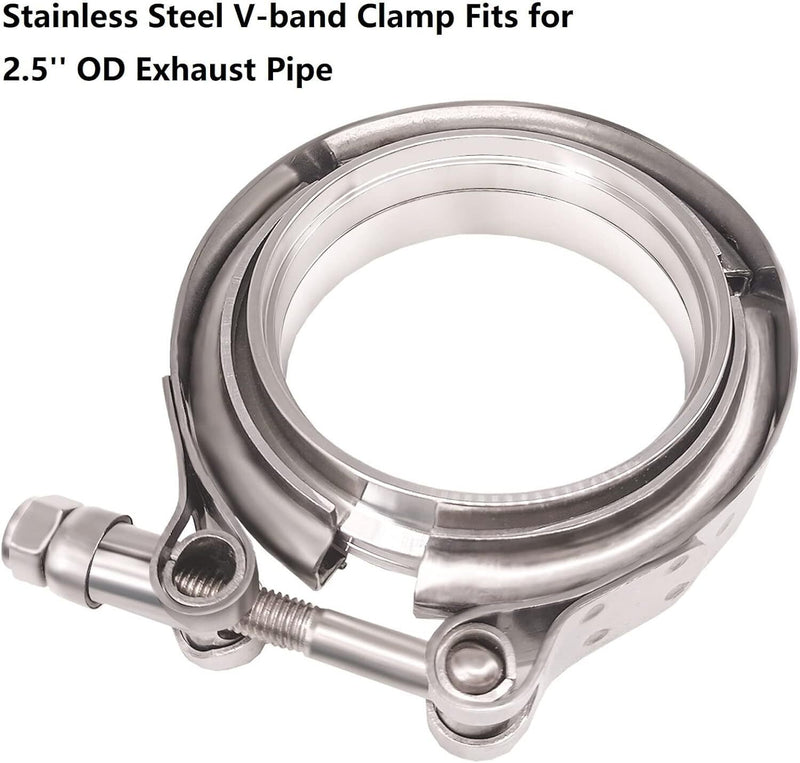 DURAFORCE 2.5" Inch V-Band Flange&Clamp Kit Male/Female With Ridge Exhaust MILD STEEL 2X