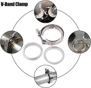 DURAFORCE 2.5" Inch V-Band Flange&Clamp Kit Male/Female With Ridge Exhaust MILD STEEL 2X