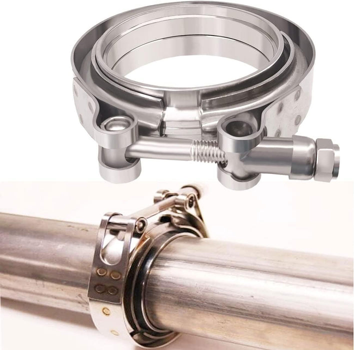 DURAFORCE 2.5" Inch V-Band Flange&Clamp Kit Male/Female With Ridge Exhaust MILD STEEL 2X