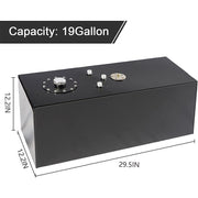 DURAFORCE 19 Gallon 72L Top Feed Fuel Cell Tank with Cap & Lever Sender 12“ Fuel Line Kits
