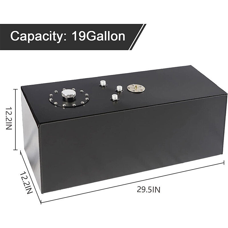 DURAFORCE 19 Gallon 72L Top Feed Fuel Cell Tank with Cap & Lever Sender 12“ Fuel Line Kits